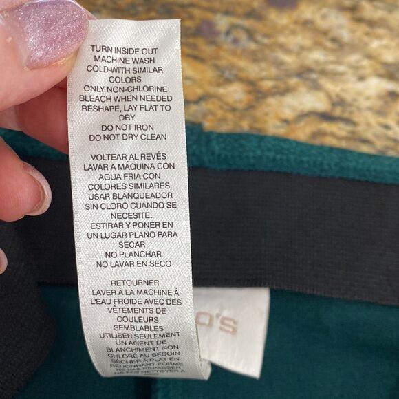 ❤️Last Chance Chico’s Emerald Color High Waisted Slim Fit Pants Size 8 - Picture 6 of 9